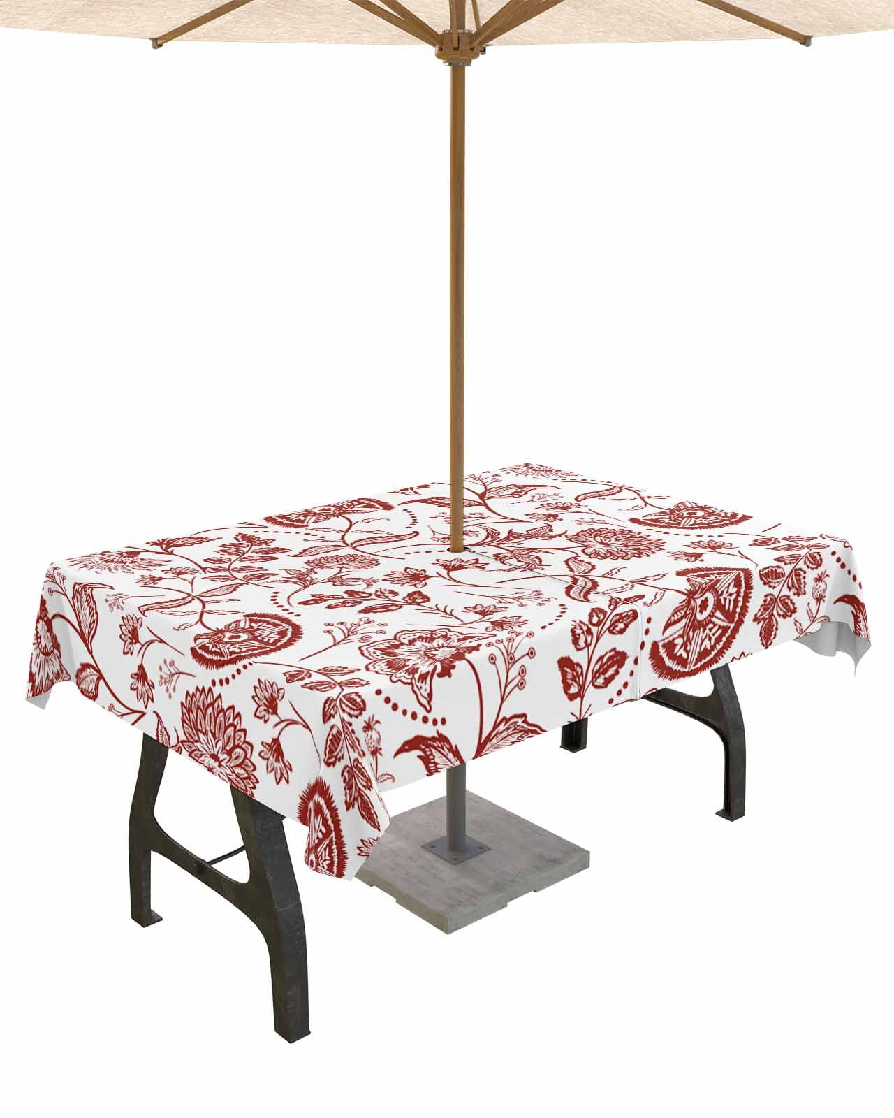 Paisley Floral Table Runner – Vintage Bohemian Print Cotton Linen Runner For Dining Table Decor, 13x108 Inches