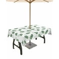 thumbnail image 1 of Fsddascl Botanical Leaf Outdoor Tablecloth - 54x80 Inch Rectangle Dining Table Cover, Green Plant Watercolor Spring Summer Waterproof Outdoor Table Cloth with Umbrella Hole & Zipper for Picnic/Patio, 1 of 7
