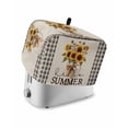 thumbnail image 1 of Fsddascl Botanical Sunflowers Toaster Cover 2 Slice, Small Kitchen Appliance Covers, Vintage Floral Black White Plaid Toaster Oven Cover with Loop, Bread Machine Cover Polyester Dust Cover, 1 of 5