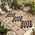 thumbnail image 1 of Fsddascl Brown Black Boho Outdoor Rug for Patio/Deck/Porch, Non-Slip Large Area Rug 6 x 9 Ft, Country Aztec Southwest Geometric Indoor Outdoor Rugs Washable Area Rugs, Reversible Camping Rug Carpet, 1 of 5