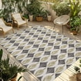 thumbnail image 1 of Fsddascl Brown Grey Outdoor Rug for Patio/Deck/Porch, Non-Slip Large Area Rug 4 x 6 Ft, Modern Abstract Geometric Contemporary Indoor Outdoor Rugs Washable Area Rugs, Reversible Camping Rug Carpet, 1 of 5
