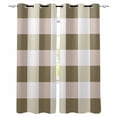 thumbnail image 1 of Fsddascl Brown Plaid Blackout Curtains for Bedroom/Living Room, Thermal Insulated Kitchen Curtains, Spring Summer Farmhouse Buffalo Checkered Grommet Darkening Window Treatment Drapes 42"x54"x2, 1 of 8