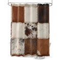 thumbnail image 1 of Fsddascl Brown Shower Curtain Set - 72" x 78" Washable Bathtub Curtain with 12 Hooks, Vintage Art Plaid Farmhouse Checkered Waterproof Fabric Stall Shower Curtains for Bathroom/Bathtub Décor, 1 of 6