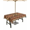 thumbnail image 1 of Fsddascl Brown Southwest Aztec Outdoor Tablecloth - 60x120 Inch Rectangle Dining Table Cover, Farmhouse Vintage Geometric Waterproof Outdoor Table Cloth with Umbrella Hole & Zipper for Picnic/Patio, 1 of 7