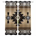 thumbnail image 1 of Fsddascl Brown Southwest Blackout Curtains for Bedroom/Living Room, Thermal Insulated Kitchen Curtains, Farmhouse Boho Aztec Geometric Neutral Grommet Darkening Window Treatment Drapes 42"x63"x2, 1 of 6