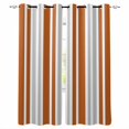 thumbnail image 1 of Fsddascl Burnt Orange Grey Stripe Blackout Curtains for Bedroom/Living Room, Thermal Insulated Kitchen Curtains, Farmhouse Minimalist Striped Grommet Darkening Window Treatment Drapes 52"x63"x2, 1 of 6