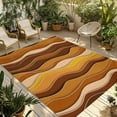 thumbnail image 1 of Fsddascl Burnt Orange Ombre Outdoor Rug for Patio/Deck/Porch, Non-Slip Large Area Rug 6 x 9 Ft, Abstract Art Moire Ocean Waves Indoor Outdoor Rugs Washable Area Rugs, Reversible Camping Rug Carpet, 1 of 5