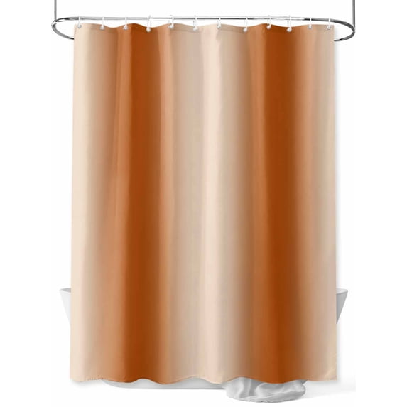 Fsddascl Burnt Orange Ombre Shower Curtain Set - 66" x 72" Washable Bathtub Curtain with 12 Hooks, Modern Abstract Art Waterproof Fabric Stall Shower Curtains for Bathroom/Bathtub Décor