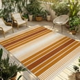 thumbnail image 1 of Fsddascl Burnt Orange Ombre Stripe Outdoor Rug for Patio/Deck/Porch, Non-Slip Large Area Rug 6 x 9 Ft, Farmhouse Simple Striped Indoor Outdoor Rugs Washable Area Rugs, Reversible Camping Rug Carpet, 1 of 5