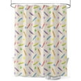 thumbnail image 1 of Fsddascl Cartoon Shower Curtain Set - Long 72" x 84" Washable Bathtub Curtain with 12 Hooks, Cute Colorful Pencil Paw Print Funny Linen Waterproof Fabric Stall Shower Curtains for Bathroom/Bathtub, 1 of 6