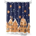 thumbnail image 1 of Fsddascl Christmas Navy Blue Shower Curtain Set - Small 36" x 72" Washable Bathtub Curtain with 12 Hooks, Winter House Star Candy Snowflake Waterproof Fabric Stall Shower Curtains for Bathroom, 1 of 6