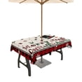 thumbnail image 1 of Fsddascl Christmas Outdoor Tablecloth - 60x120 Inch Rectangle Dining Table Cover, Red Black Plaid Snowman Xmas Winter Snowflake Waterproof Outdoor Table Cloth with Umbrella Hole & Zipper for Patio, 1 of 7