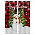 thumbnail image 1 of Fsddascl Christmas Snowman Blackout Curtains for Bedroom/Living Room, Thermal Insulated Kitchen Curtains, Red Black Plaid Xmas Trees Snowflake Grommet Darkening Window Treatment Drapes 52"x84"x2, 1 of 6
