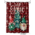 thumbnail image 1 of Fsddascl Christmas Tree Shower Curtain Set - 48" x 72" Washable Bathtub Curtain with 12 Hooks, Gnomes Winter Snowflake Retro Red Plaid Waterproof Fabric Stall Shower Curtains for Bathroom/Bathtub, 1 of 6