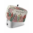 thumbnail image 1 of Fsddascl Christmas Tree Small Toaster Cover 2 Slice, Kitchen Appliance Covers, Pink Green Black Red Xmas Tree Snowflake Rustic Toaster Oven Cover with Loop, Bread Machine Cover Polyester Dust Cover, 1 of 5