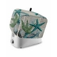 thumbnail image 1 of Fsddascl Coastal Beach Toaster Cover 4 Slice, Large Kitchen Appliance Covers, Vintage Ocean Starfish Conch Pine Leaf Toaster Oven Cover with Loop, Bread Machine Cover Polyester Dust Cover Protection, 1 of 5