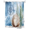 thumbnail image 1 of Fsddascl Coastal Nautical Shower Curtain Set - Small 36" x 72" Washable Bathtub Curtain with 12 Hooks, Summer Ocean Shell Seaweed Waterproof Fabric Stall Shower Curtains for Bathroom/Bathtub Décor, 1 of 6