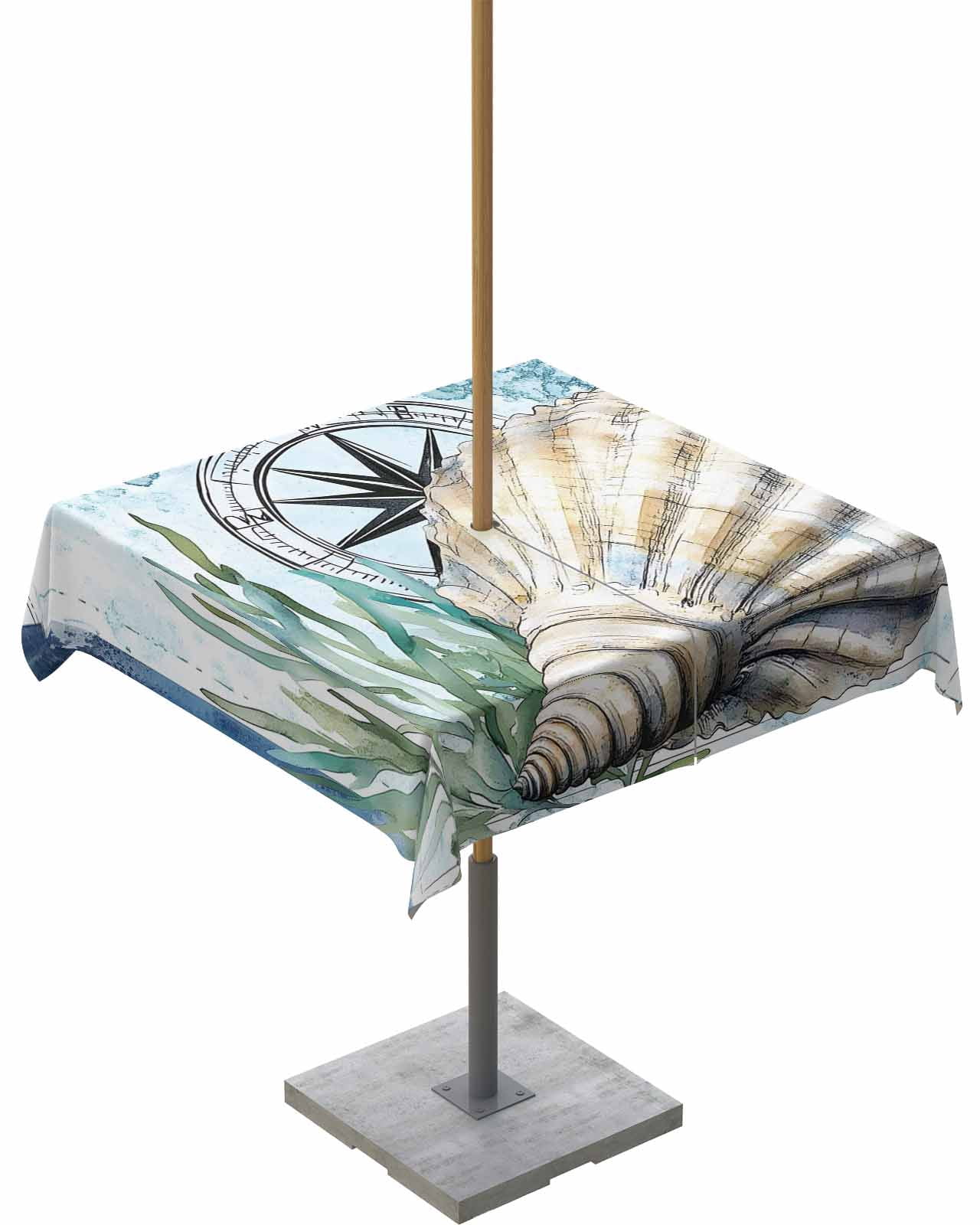 Fsddascl Coastal Ocean Outdoor Tablecloth - 60x60 Inch Square Dining ...