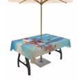 thumbnail image 1 of Fsddascl Coastal Santa Christmas Outdoor Tablecloth - 60x84 Inch Rectangle Dining Table Cover, Xmas Sea Turtle Beach Waterproof Outdoor Table Cloth with Umbrella Hole & Zipper for Picnic/Patio/Party, 1 of 7