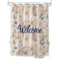 thumbnail image 1 of Fsddascl Coastal Shell Shower Curtain Set - Small 36" x 72" Bathtub Curtain with 12 Hooks, Summer Beach Ocean Sea Starfish Burlap Waterproof Fabric Stall Shower Curtains for Bathroom/Bathtub, 1 of 6