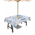 thumbnail image 1 of Fsddascl Coastal Starfish Outdoor Tablecloth - 60x84 Inch Rectangle Dining Table Cover, Blue Summer Beach Nautical Ocean Waterproof Outdoor Table Cloth with Umbrella Hole & Zipper for Picnic/Patio, 1 of 7