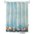thumbnail image 1 of Fsddascl Coastal Starfish Shower Curtain Set - 36" x 78" Washable Bathtub Curtain with 12 Hooks, Retro Blue Ocean Shell Watercolor Waterproof Fabric Stall Shower Curtains for Bathroom/Bathtub Décor, 1 of 6