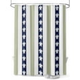 thumbnail image 1 of Fsddascl Coastal Turtle Shower Curtain Set - Standard 72" x 72" Washable Bathtub Curtain with 12 Hooks, Sage Green Stripe Navy White Ocean Waterproof Fabric Stall Shower Curtains for Bathroom/Bathtub, 1 of 6
