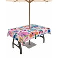 thumbnail image 1 of Fsddascl Colorful Abstract Outdoor Tablecloth - 60x84 Inch Rectangle Dining Table Cover, Oil Painted Modern Contemporary Waterproof Outdoor Table Cloth with Umbrella Hole & Zipper for Picnic/Patio, 1 of 7