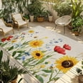 thumbnail image 1 of Fsddascl Colorful Floral Outdoor Rug for Patio/Deck/Porch, Non-Slip Large Area Rug 5 x 8 Ft, Summer Pastoral Botanical Indoor Outdoor Rugs Washable Area Rugs, Reversible Camping Rug Carpet Runner, 1 of 5