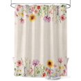 thumbnail image 1 of Fsddascl Colorful Floral Shower Curtain Set - Long 72" x 84" Washable Bathtub Curtain with 12 Hooks, Farmhouse Sunflower Spring Pastoral Waterproof Fabric Stall Shower Curtains for Bathroom/Bathtub, 1 of 6