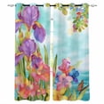 thumbnail image 1 of Fsddascl Colorful Flowers Blackout Curtains for Bedroom/Living Room, Thermal Insulated Kitchen Curtains, Watercolor Botanical Floral Herbs Leaves Grommet Darkening Window Treatment Drapes 27.5"x39"x2, 1 of 6