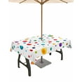 thumbnail image 1 of Fsddascl Colorful Polka Dot Outdoor Tablecloth - 54x80 Inch Rectangle Dining Table Cover, Rainbow Color Polka Dots Abstract Art Waterproof Outdoor Table Cloth with Umbrella Hole & Zipper for Patio, 1 of 7
