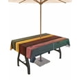 thumbnail image 1 of Fsddascl Colorful Vintage Outdoor Tablecloth - 54x80 Inch Rectangle Dining Table Cover, Vintage Wooden Farmhouse Waterproof Outdoor Table Cloth with Umbrella Hole & Zipper for Picnic/Patio/Party, 1 of 7