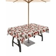 thumbnail image 1 of Fsddascl Cowboy Christmas Outdoor Tablecloth - 60x120 Inch Rectangle Dining Table Cover, Western Santa Xmas Winter Red Waterproof Outdoor Table Cloth with Umbrella Hole & Zipper for Picnic/Patio, 1 of 7