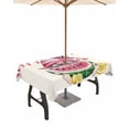 thumbnail image 1 of Fsddascl Cute Gnomes Outdoor Tablecloth - 52x70 Inch Rectangle Dining Table Cover, Red Watermelon Summer Country Rustic Retro Waterproof Outdoor Table Cloth with Umbrella Hole & Zipper for Patio, 1 of 7