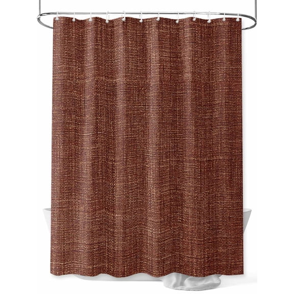 Fsddascl Dark Brown Shower Curtain Set - 48" x 72" Washable Bathtub Curtain with 12 Hooks, Vintage Country Monochrome Chocolate Color Waterproof Fabric Stall Shower Curtains for Bathroom/Bathtub