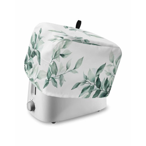 Fsddascl Eucalyptus Leaves Toaster Cover 4 Slice, Large Kitchen Appliance Covers, Country Botanical Plants Branches Toaster Oven Cover with Loop, Bread Machine Cover Polyester Dust Cover Protection
