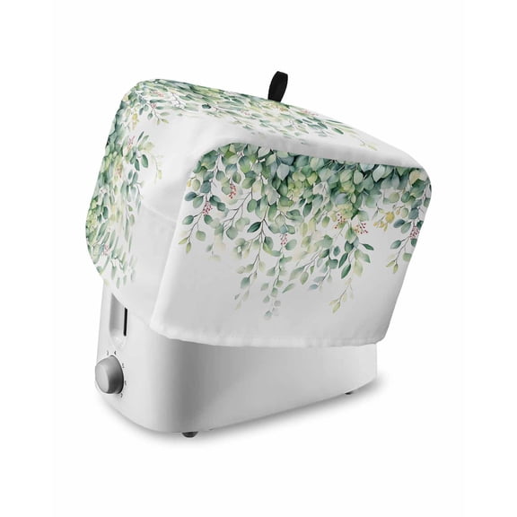 Fsddascl Eucalyptus Toaster Cover 2 Slice, Small Kitchen Appliance Covers, Aesthetic Fruit Rustic Chic Greenery Plant Toaster Oven Cover with Loop, Bread Machine Cover Polyester Dust Cover