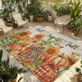 thumbnail image 1 of Fsddascl Fall Pumpkins Outdoor Rug for Patio/Deck, Non-Slip Large Area Rug 4 x 6 Ft, Orange Green Pumpkins Thanksgiving Rustic Indoor Outdoor Rugs Washable Area Rugs, Reversible Camping Rug Carpet, 1 of 5