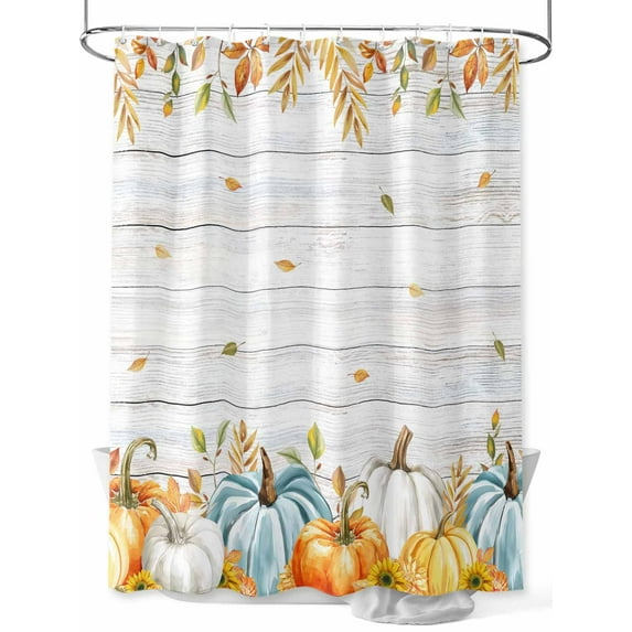 Fsddascl Fall Pumpkins Shower Curtain Set - Standard 72" x 72" Washable Bathtub Curtain with 12 Hooks, Southwestern Botanical Thanksgiving Vintage Waterproof Fabric Stall Shower Curtains for Bathroom