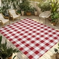 thumbnail image 1 of Fsddascl Farmhouse Red Plaid Outdoor Rug for Patio/Deck/Porch, Non-Slip Large Area Rug 6 x 9 Ft, Rustic Red White Checkered Indoor Outdoor Rugs Washable Area Rugs, Reversible Camping Rug Carpet, 1 of 5