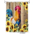 thumbnail image 1 of Fsddascl Farmhouse Rooster Shower Curtain Set - 72" x 78" Washable Bathtub Curtain with 12 Hooks, Retro Botanical Sunflower Floral Wood Waterproof Fabric Stall Shower Curtains for Bathroom/Bathtub, 1 of 6
