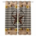 thumbnail image 1 of Fsddascl Farmhouse Vintage Blackout Curtains for Bedroom/Living Room, Thermal Insulated Kitchen Curtains, Western Country Star Brown Plaid Grommet Darkening Window Treatment Drapes 42"x63"x2, 1 of 8
