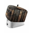 thumbnail image 1 of Fsddascl Farmhouse Wooden Toaster Cover 4 Slice, Large Kitchen Appliance Covers, Brown Modernism Retro Toaster Oven Cover with Loop, Bread Machine Cover Polyester Dust Cover Protection, 1 of 5