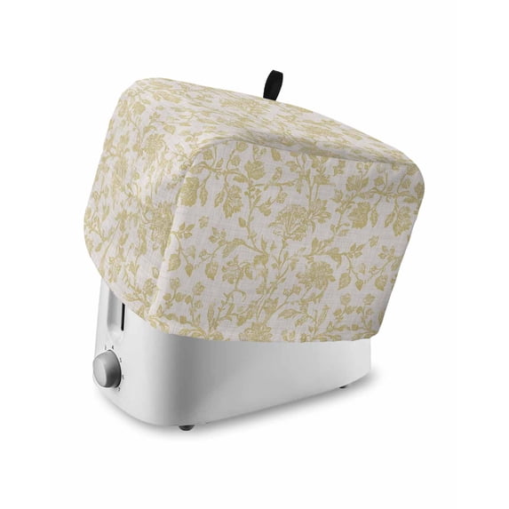 Fsddascl Farmhouse Yellow Toaster Cover 2 Slice, Small Kitchen Appliance Covers, Vintage Flower Leaf Botanical Plant Toaster Oven Cover with Loop, Bread Machine Cover Polyester Dust Cover Protection