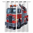 thumbnail image 1 of Fsddascl Fire Trucks Blackout Curtains for Bedroom/Living Room, Thermal Insulated Kitchen Curtains, Modern Cartoons Vehicles Grommet Darkening Window Treatment Drapes 52"x72"x2, 1 of 6
