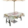 thumbnail image 1 of Fsddascl Floral Botanical Wreath Outdoor Tablecloth - 52x70 Inch Rectangle Dining Table Cover, Vintage Wooden Botanical Waterproof Outdoor Table Cloth with Umbrella Hole & Zipper for Picnic/Patio, 1 of 7