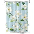 thumbnail image 1 of Fsddascl Flower Shower Curtain Set - 36" x 78" Washable Bathtub Curtain with 12 Hooks, Spring Summer Watercolor Floral Leaf Branch Waterproof Fabric Stall Shower Curtains for Bathroom/Bathtub Décor, 1 of 6