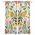 thumbnail image 1 of Fsddascl Flowers Bee Blackout Curtains for Bedroom/Living Room, Thermal Insulated Kitchen Curtains, Retro Country Botanical Floral Plants Dots Grommet Darkening Window Treatment Drapes 52"x63"x2, 1 of 6