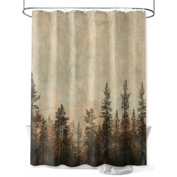 Fsddascl Forest Tree Shower Curtain Set - 36" x 78" Washable Bathtub Curtain with 12 Hooks, Modern Vintage Winter Fall Natural Plant Waterproof Fabric Stall Shower Curtains for Bathroom/Bathtub